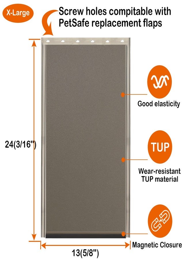 Wordcam X-Large Dog Door Replacement Flap Compatible with PetSafe Freedom 6 Holes Pet Door PAC11-11040 - Measures 13 5/8" x 24 3/16", Doggy Door Flap Made of Wear, Flexible, Weather Resistant TPU Material - Image 3